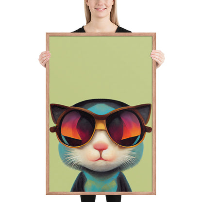 Retro Kitten In Sunglasses Prints