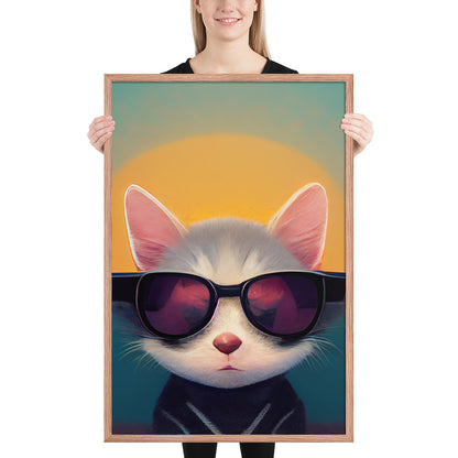 Cool Retro Sun Cat Prints