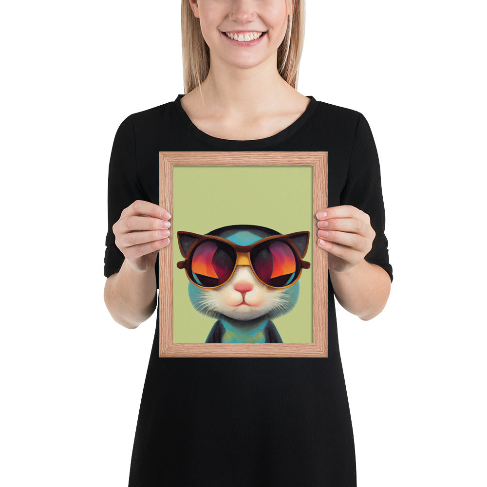 Retro Kitten In Sunglasses Prints