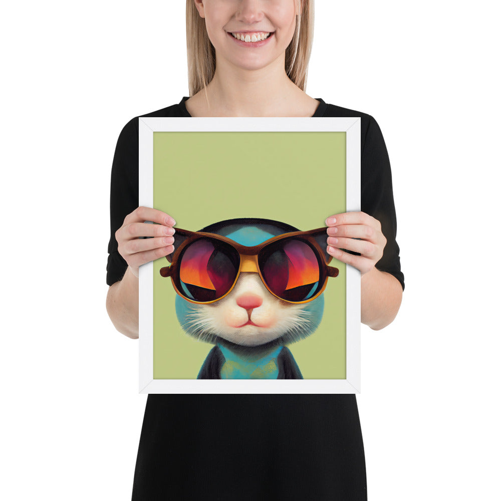 Retro Kitten In Sunglasses Prints