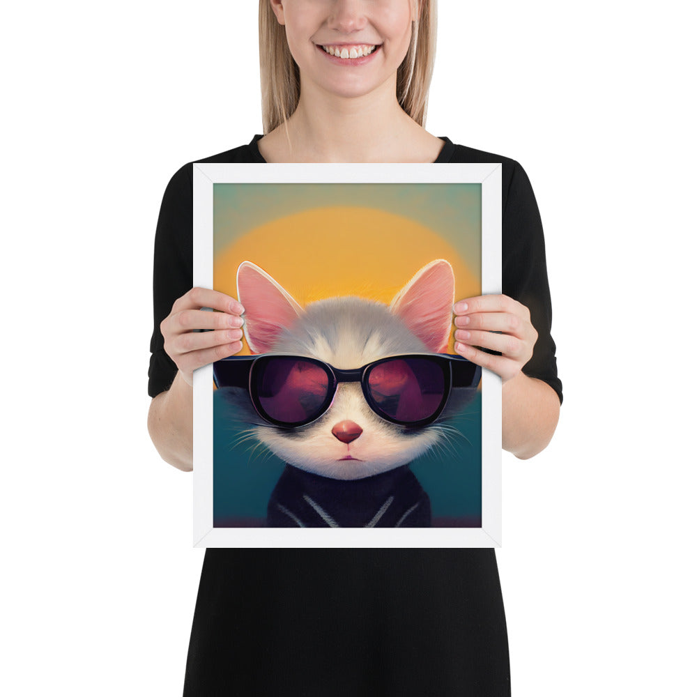 Cool Retro Sun Cat Prints