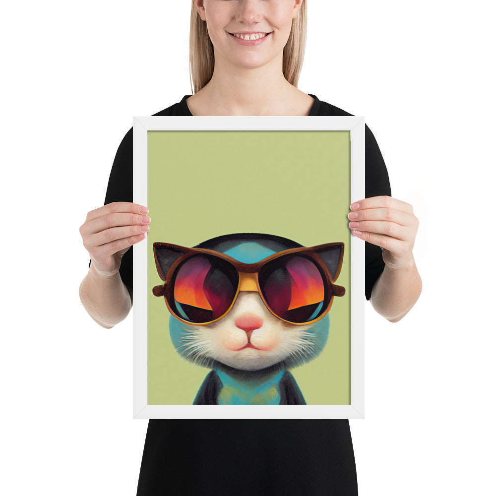 Retro Kitten In Sunglasses Prints