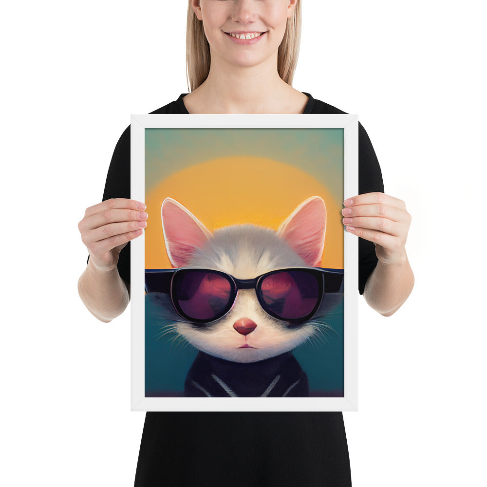 Cool Retro Sun Cat Prints