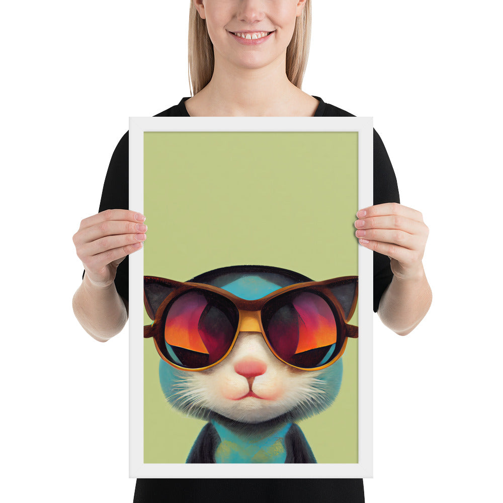 Retro Kitten In Sunglasses Prints