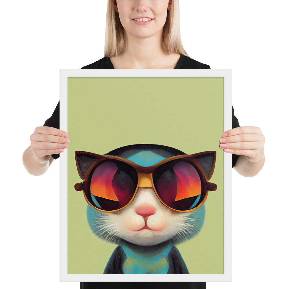 Retro Kitten In Sunglasses Prints