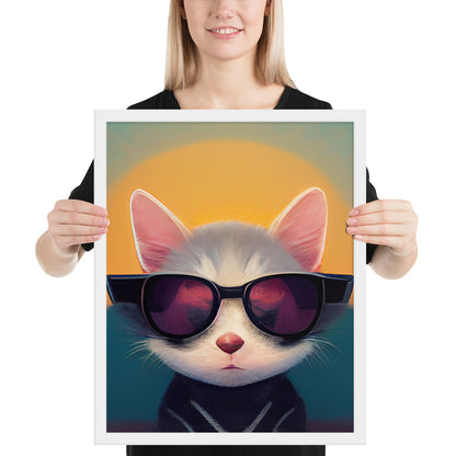 Cool Retro Sun Cat Prints