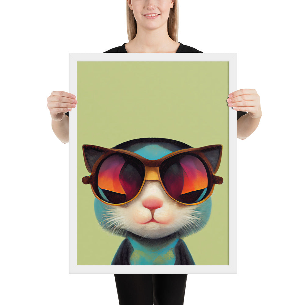 Retro Kitten In Sunglasses Prints