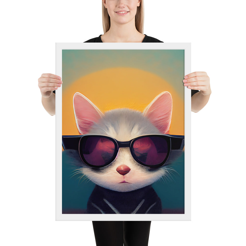 Cool Retro Sun Cat Prints