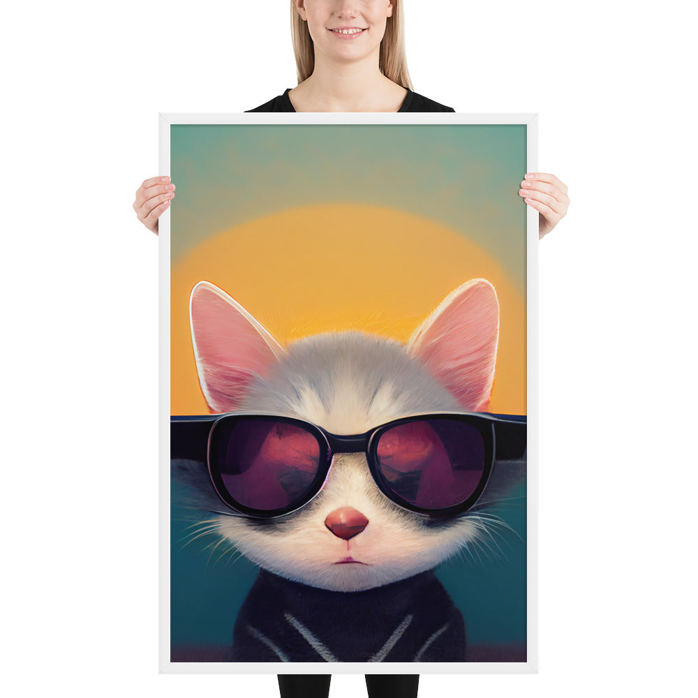 Cool Retro Sun Cat Prints