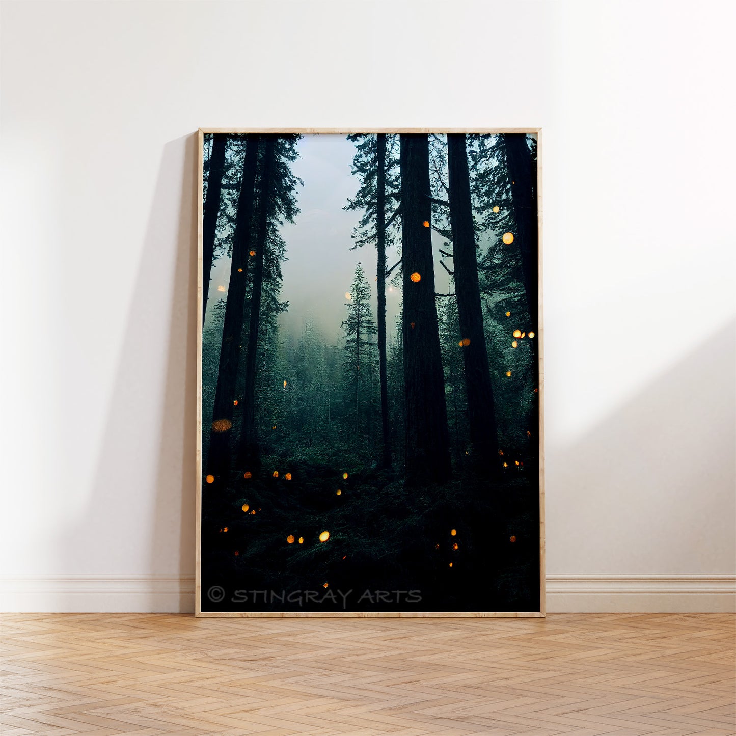 Fireflies In A Dark Forest Prints