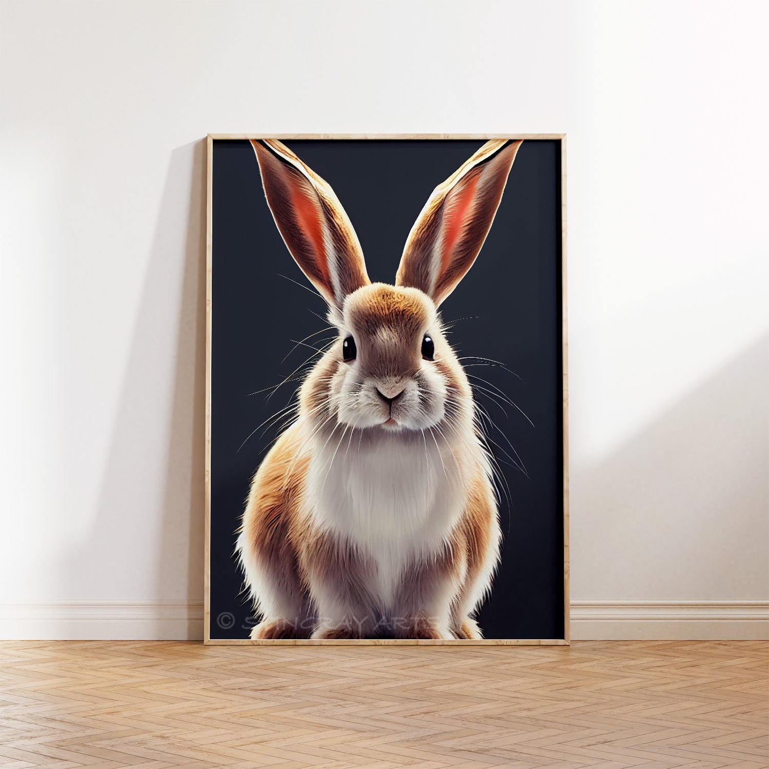 White & Brown Rabbit Prints