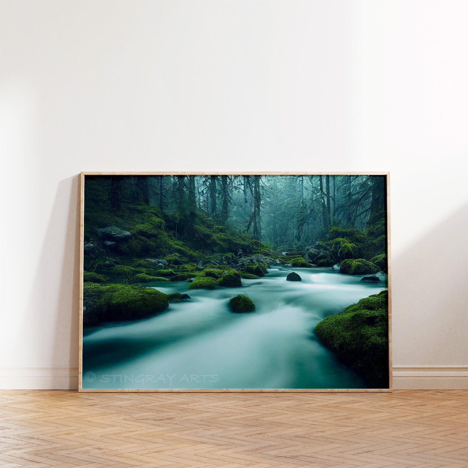 River Rapids In A Forest Prints