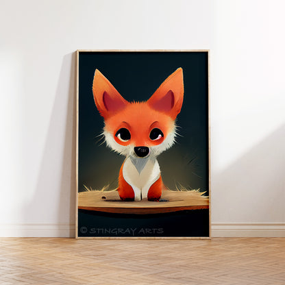 Red Fox On A Log Drawing Prints