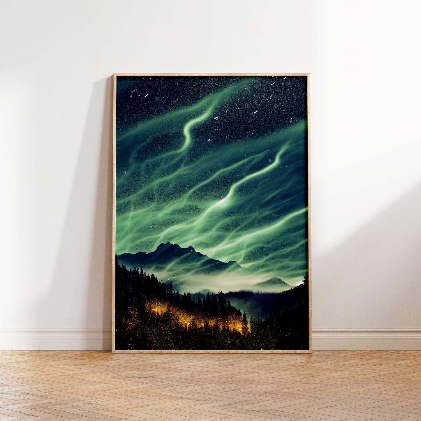 Streaming Auroras Over Mountains Prints