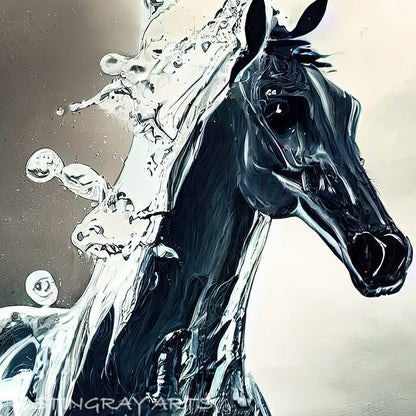 Droplets Water Horse Printable Art - Instant Download