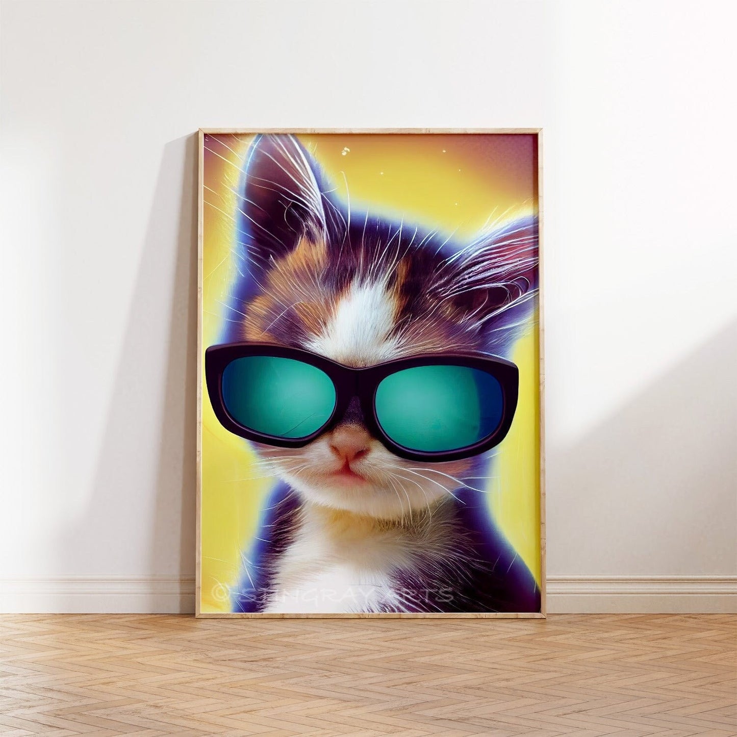 Cool Kitten With Sunglasses Printable Art - Instant Download