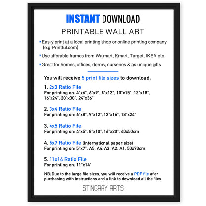 Cascading Waterfalls Printable Art - Instant Download