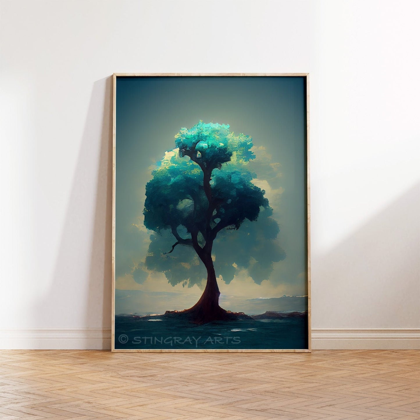 Blue Tree Printable Art - Instant Download