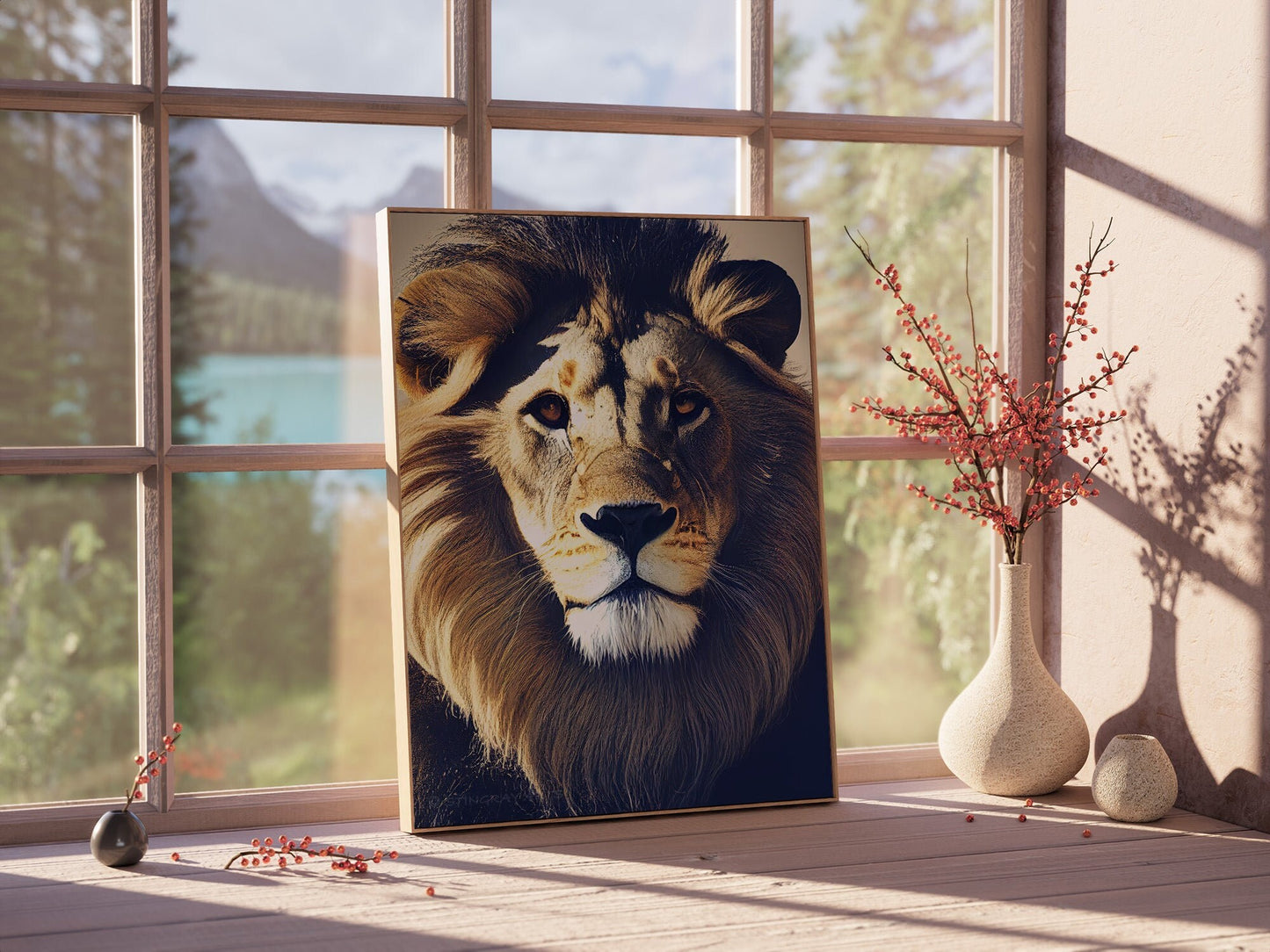 Beautiful Proud Lion Printable Art - Instant Download