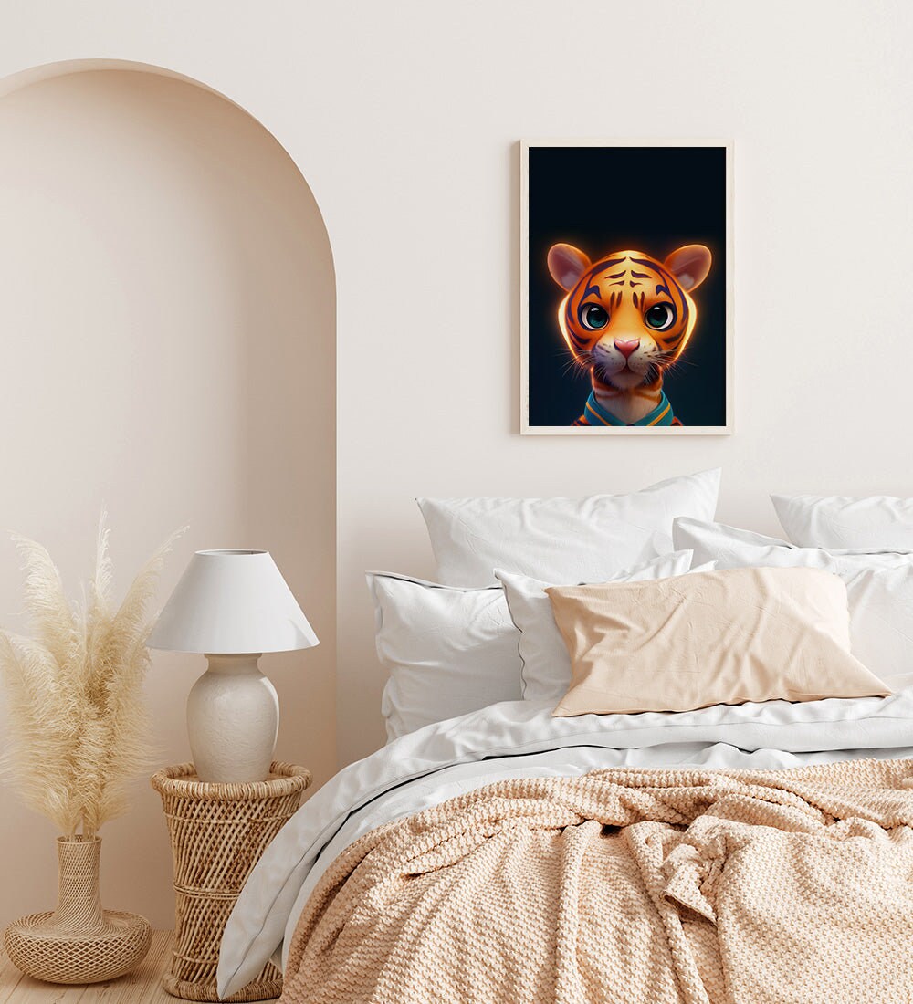 Tiger Cub Glow Childlike Printable Art - Instant Download