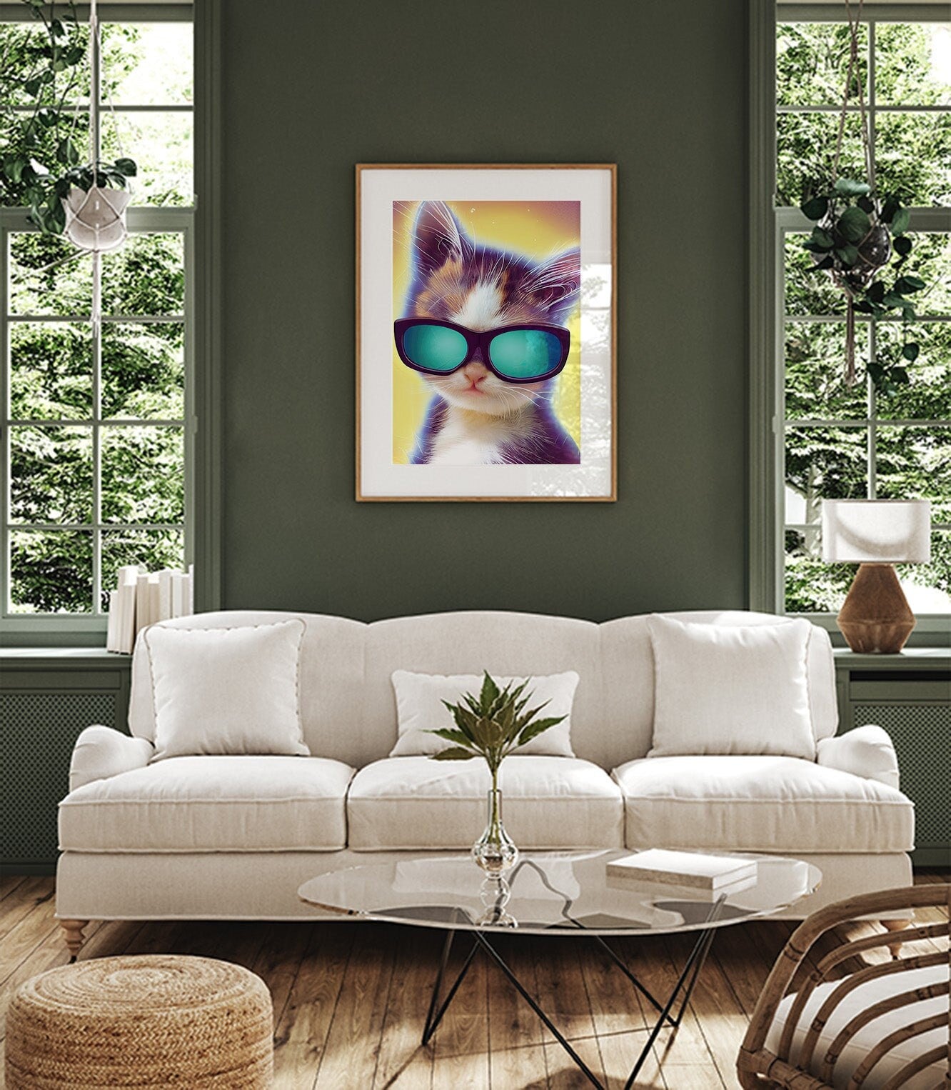 Cool Kitten With Sunglasses Printable Art - Instant Download