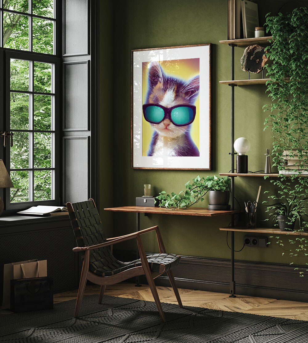 Cool Kitten With Sunglasses Printable Art - Instant Download