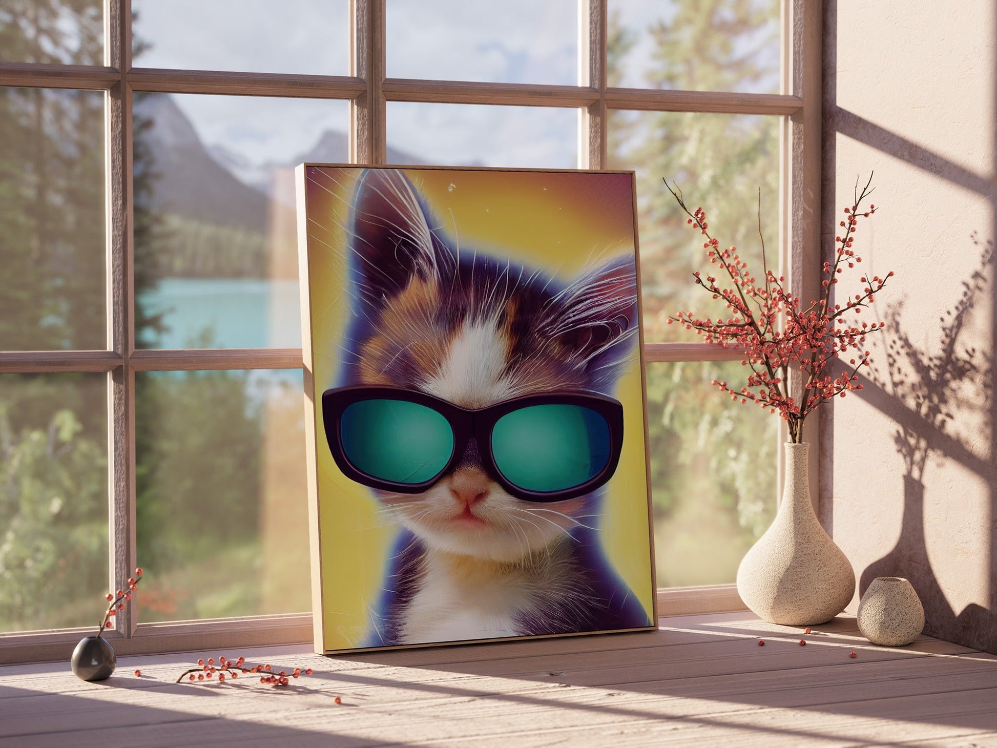 Cool Kitten With Sunglasses Printable Art - Instant Download