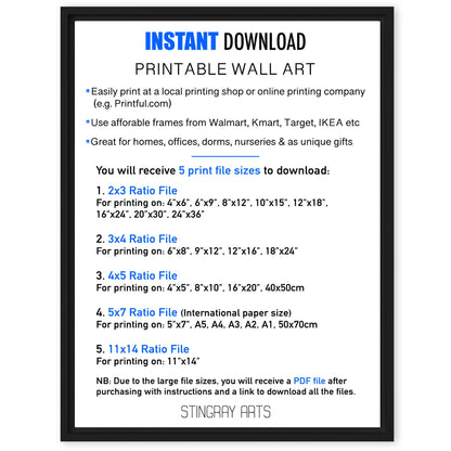 Cute Bear Cub Printable Art - Instant Download