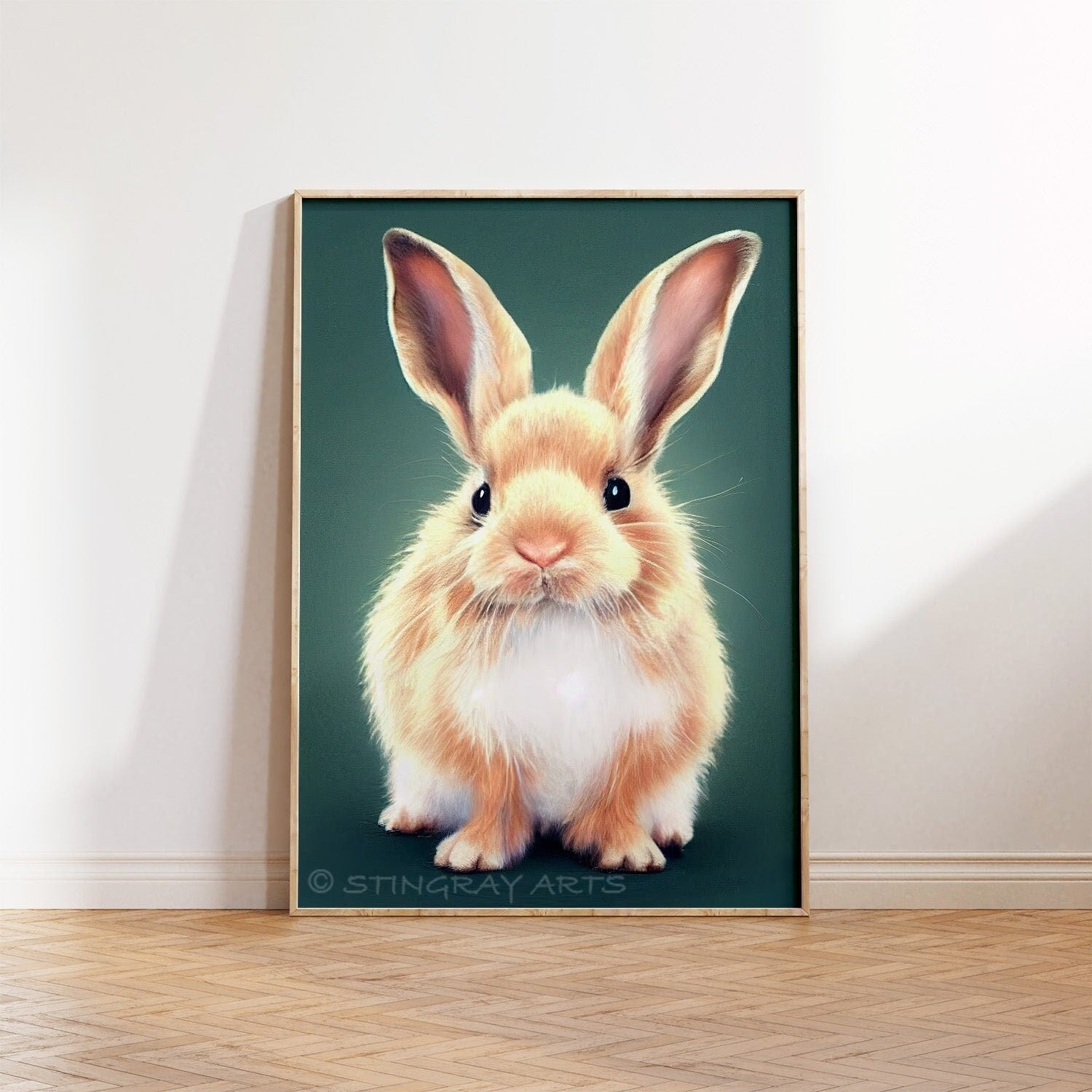 Sweet Fluffy Rabbit Printable Art - Instant Download