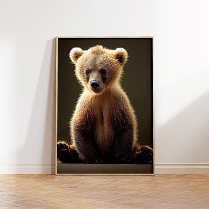 Baby Grizzly Bear Printable Art - Instant Download