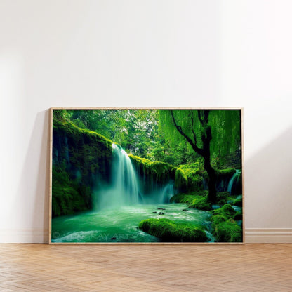 Rushing Waterfalls Pond Printable Art - Instant Download