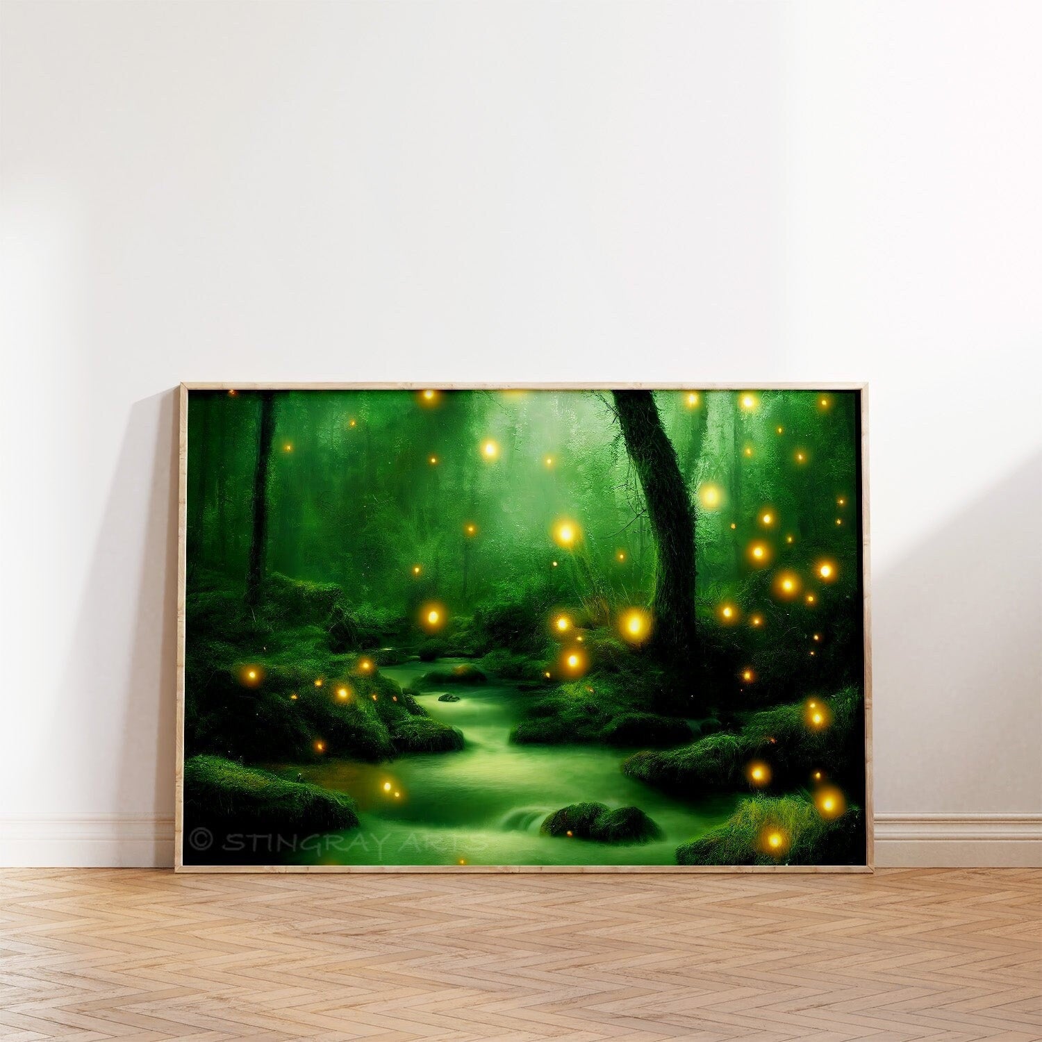 Enchanted Rainforest River Printable Art - Instant Download