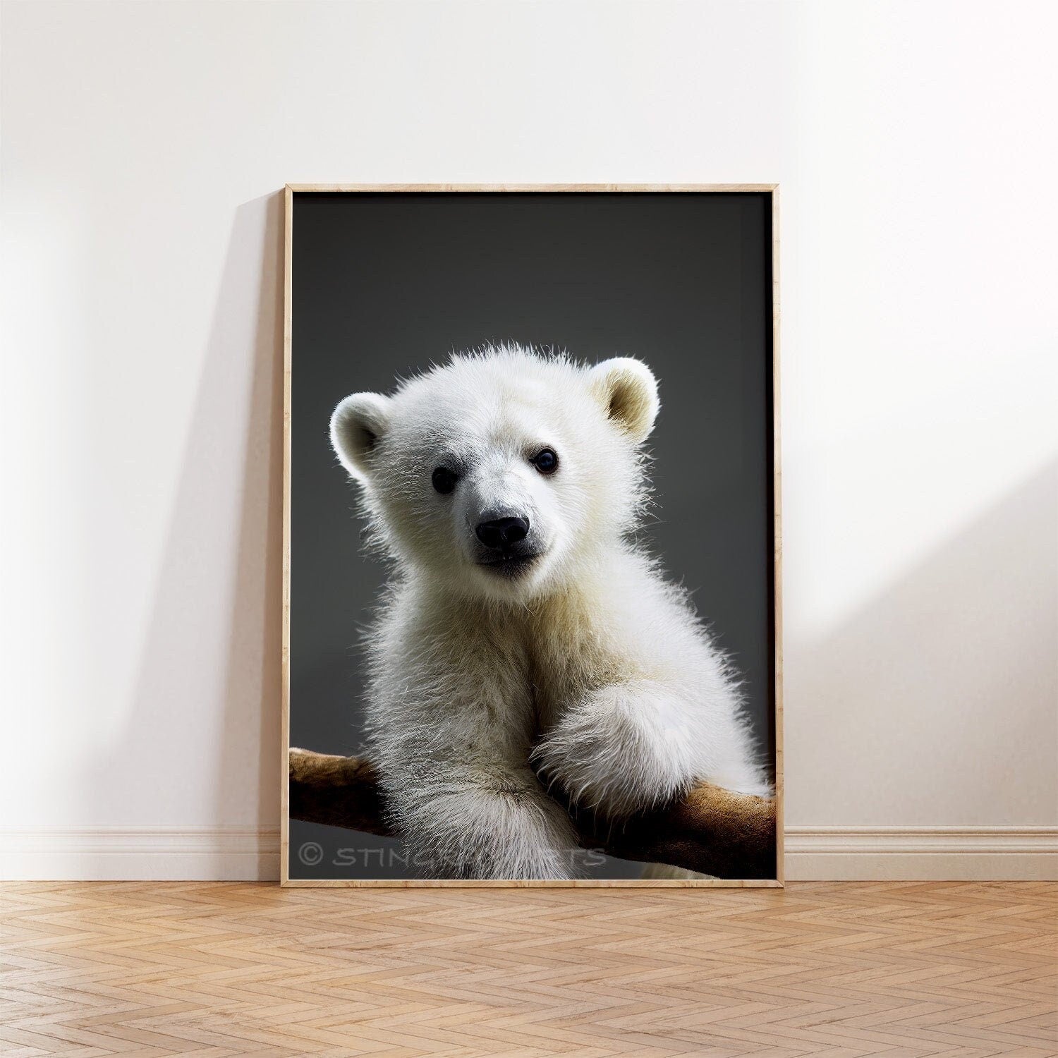 Baby Polar Bear Cub Printable Art - Instant Download