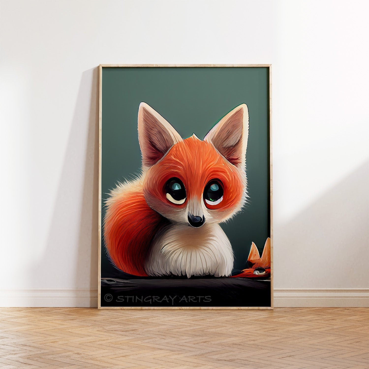 Sweet-Eyed Red Fox Drawing Printable Art - Instant Download