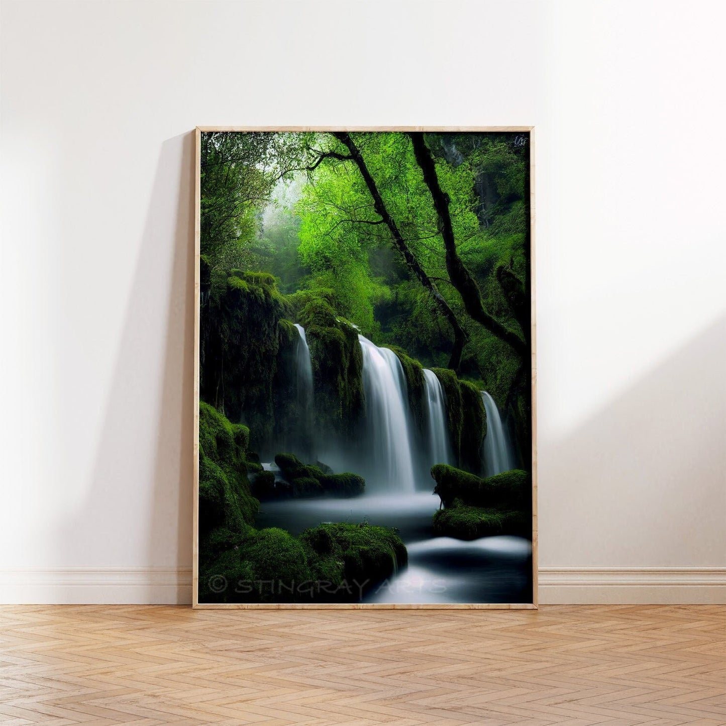 Beautiful Waterfalls Forest Printable Art - Instant Download