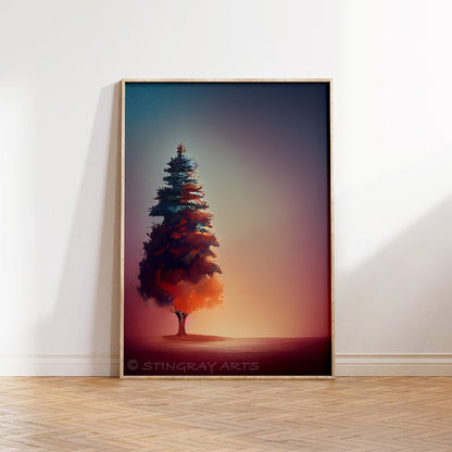 Lone Pine Tree Printable Art - Instant Download