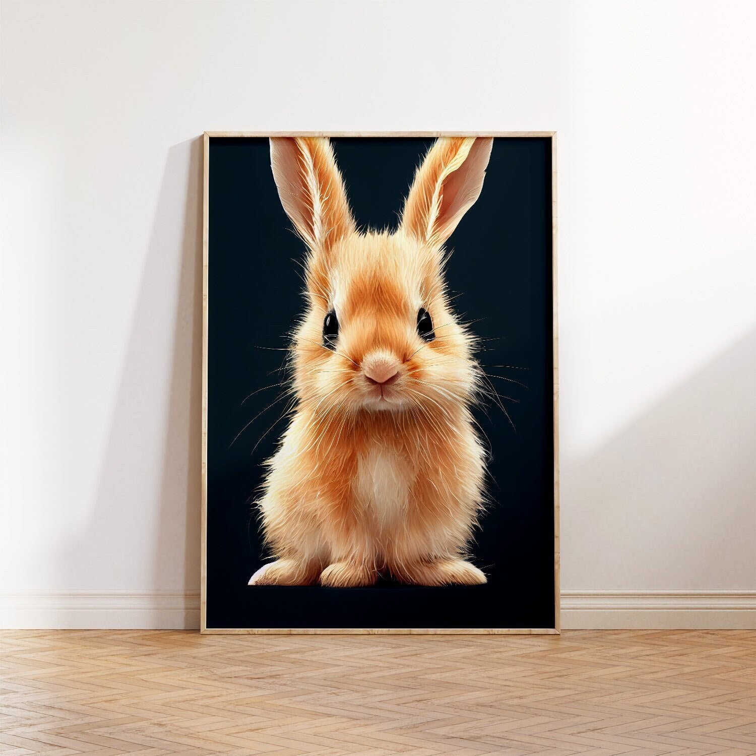 Cute Fluffy Baby Bunny Printable Art - Instant Download