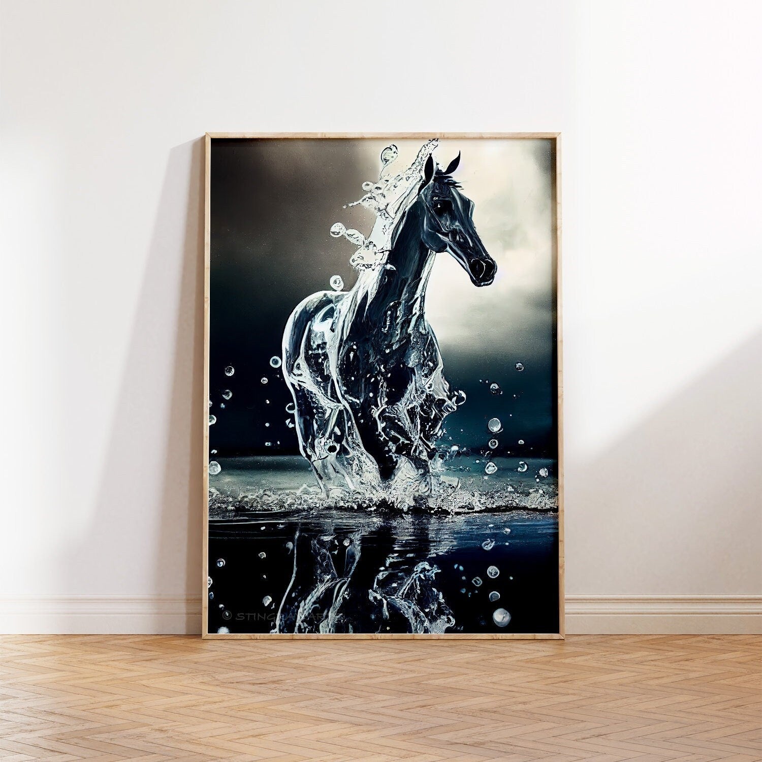 Droplets Water Horse Printable Art - Instant Download