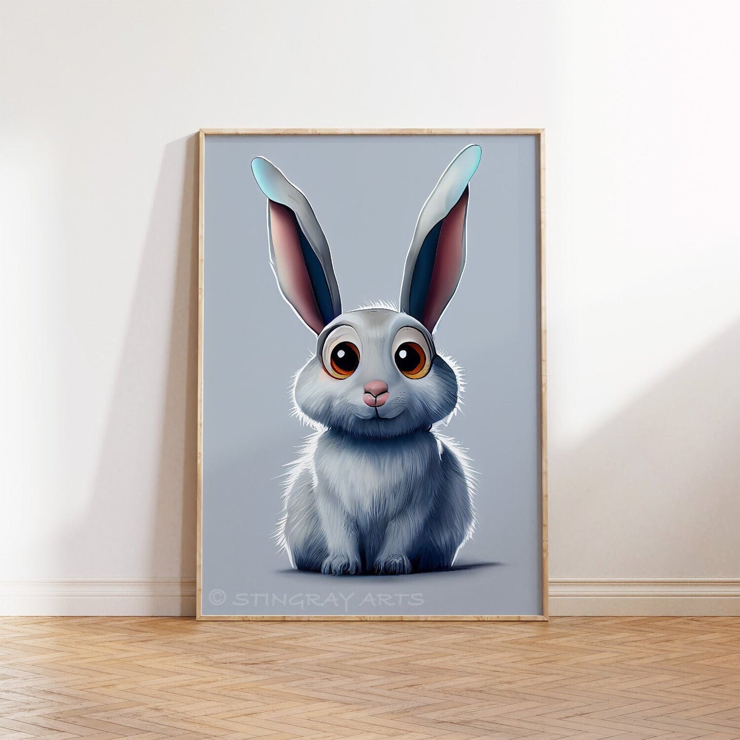 Adorable Rabbit Cartoon Printable Art - Instant Download