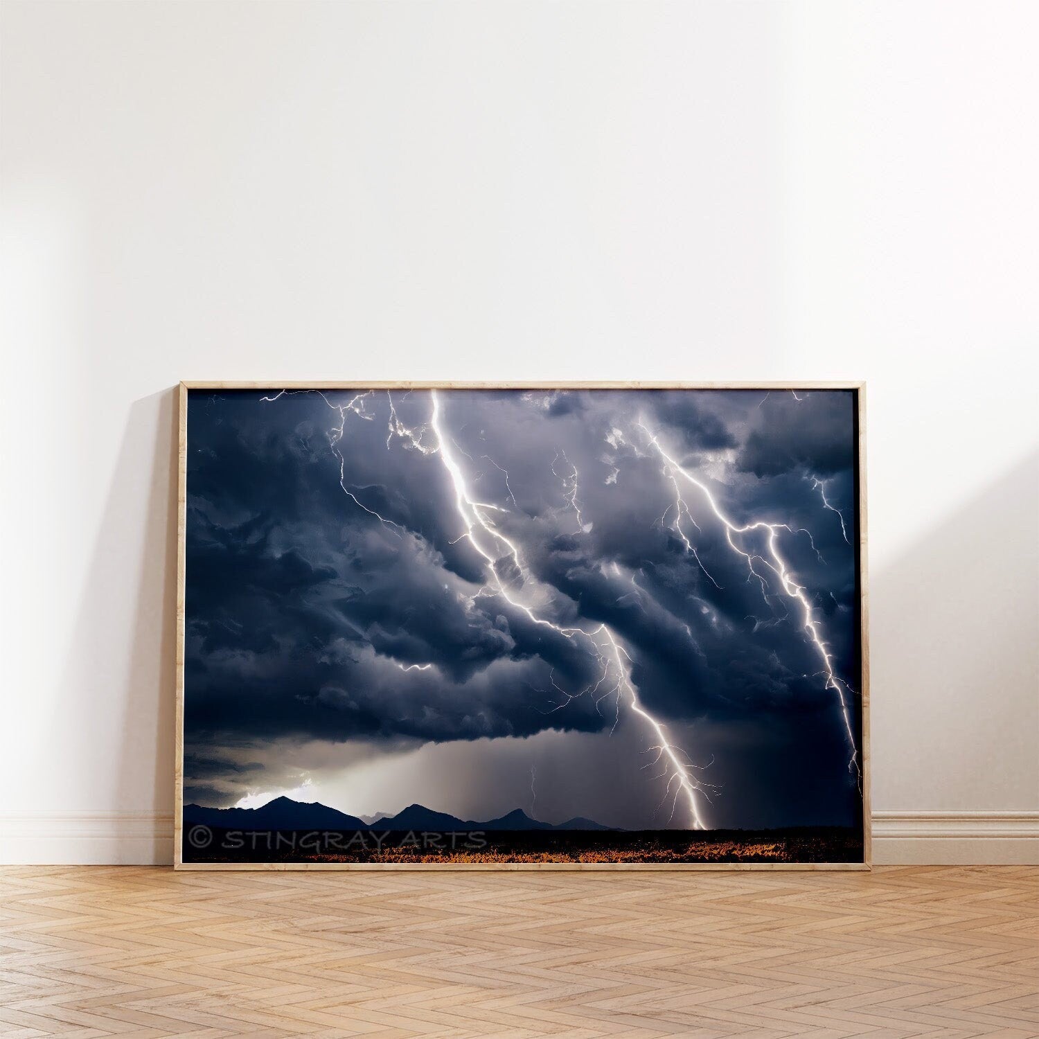 Lightning Storm Printable Art - Instant Download