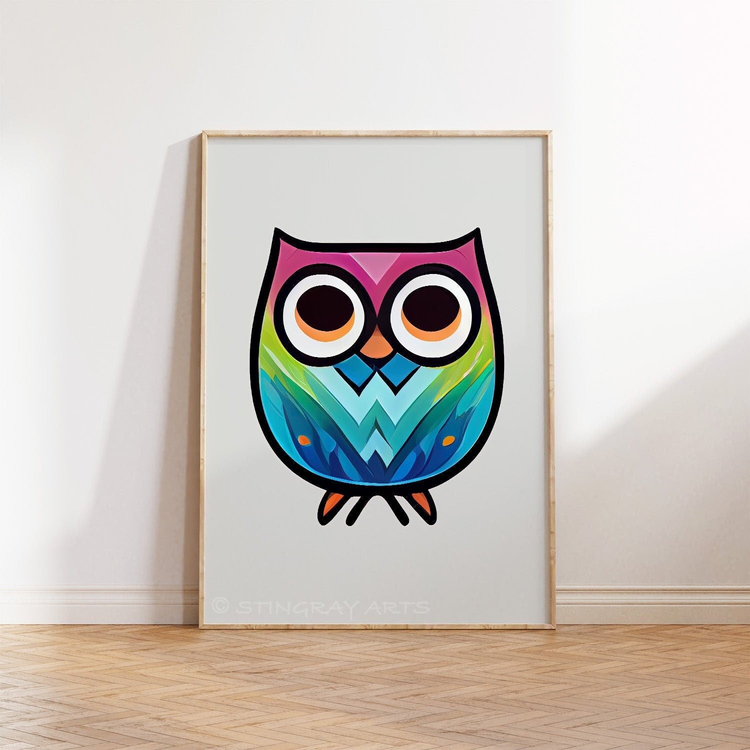 Colourful Owl Printable Art - Instant Download