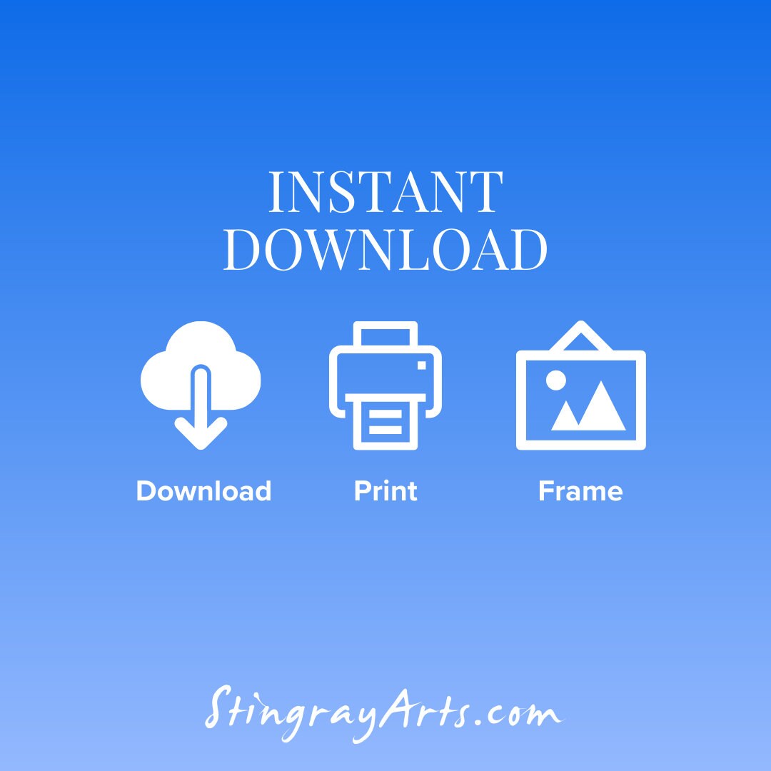 Beautiful Waterfalls Forest Printable Art - Instant Download