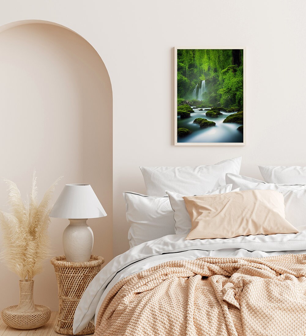 Soft Running Waterfalls & Creek Printable Art - Instant Download