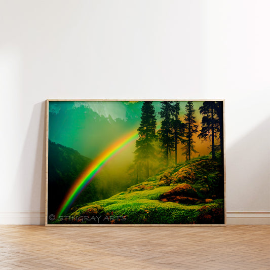 Rainbow In A Forest Prints