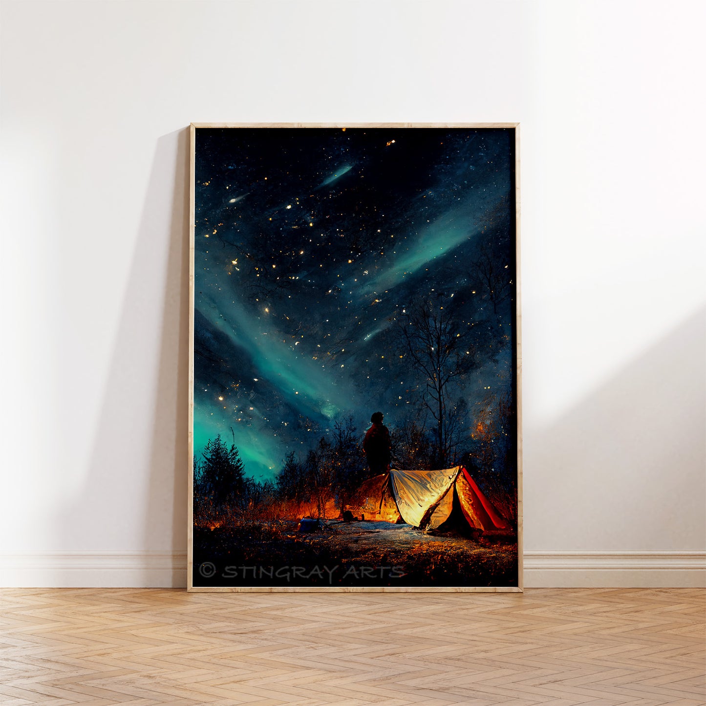 Person Stargazing Camping Prints