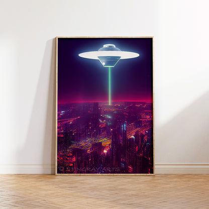 UFO Lights Cyberpunk Prints